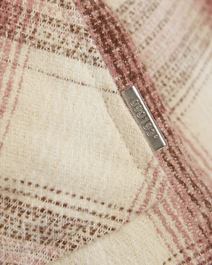 Pink Regular Fit Checked Double Pocket Shirt