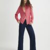 Pink Satin Long Sleeve Slim Fit Shirt