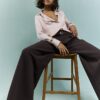 Pink Satin Stripe Blouse