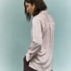 Pink Satin Stripe Blouse