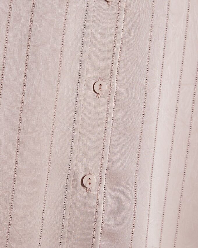 Pink Satin Stripe Blouse