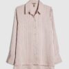 Pink Satin Stripe Blouse