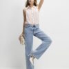 Pink Scallop Sleeveless Blouse