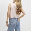 Pink Scallop Sleeveless Blouse
