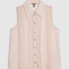 Pink Scallop Sleeveless Blouse