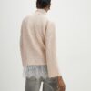 Pink Scarf Neck Lace Hem Jumper
