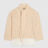 Pink Scarf Neck Lace Hem Jumper