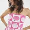 Pink Shell Print Beach Playsuit