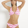 Pink Shell Print Textured Bikini Bottoms