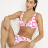Pink Shell Print Textured Bikini Bottoms