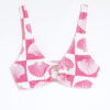 Pink Shell Print Textured Cami Bikini Top