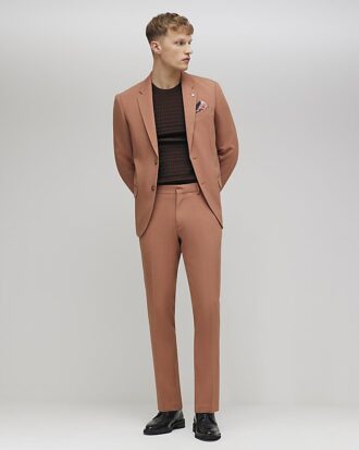Pink Skinny Fit Suit Trousers