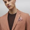 Pink Skinny Fit Textured Suit Jacket