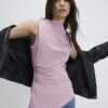 Pink Sleeveless Twist Drape Top