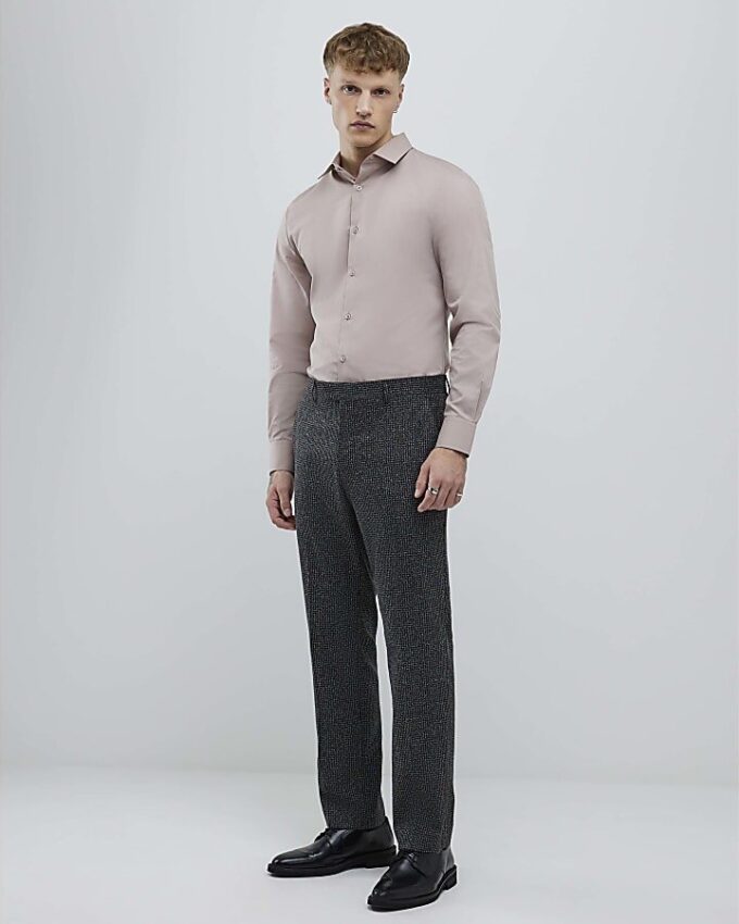 Pink Slim Fit Long Sleeve Shirt