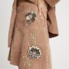 Pink Suede Embellished Mini Skirt