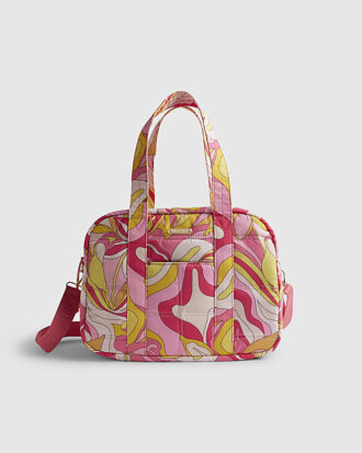 Pink Swirl Quilted Holdall Bag