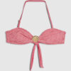 Pink Texture Shell Bandeau Bikini Top