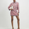 Pink Whipstitch Boucle Mini Skirt