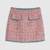 Pink Whipstitch Boucle Mini Skirt