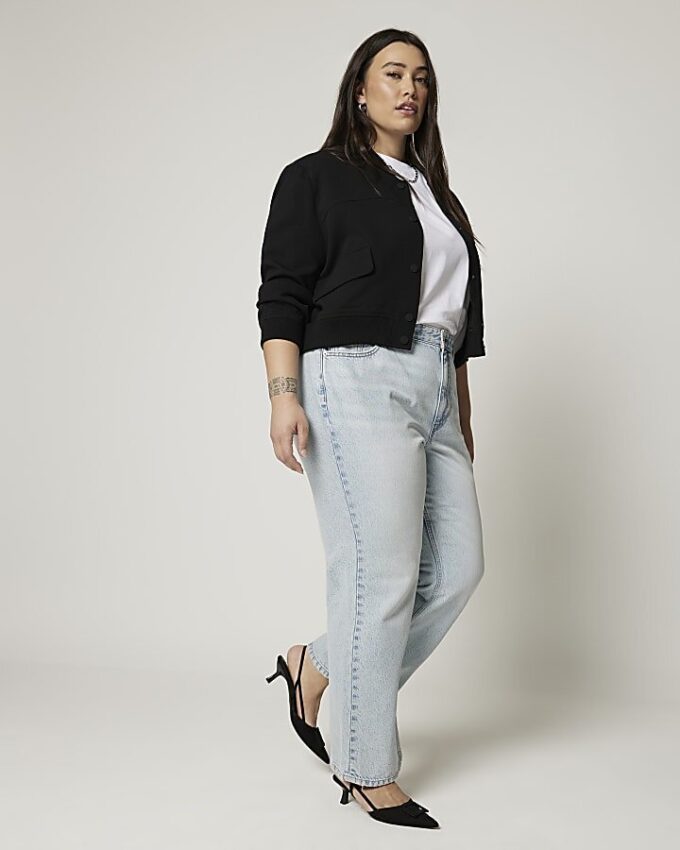 Plus blue high waisted relaxed straight jeans Plus blue high waisted relaxed straight jeans