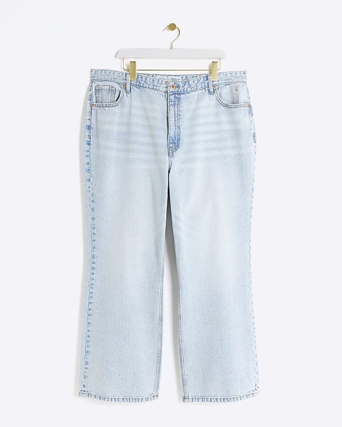 Plus blue high waisted relaxed straight jeans Plus blue high waisted relaxed straight jeans