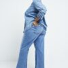 Plus blue high waisted straight leg jeans