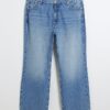 Plus blue high waisted straight leg jeans