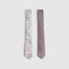 Purple Floral and Plain Skinny Tie Set