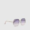 Purple Oversized Rimless Sunglasses