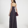 Purple Pinstripe Wide Leg Trousers