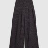 Purple Pinstripe Wide Leg Trousers
