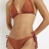 Purple Reversible Plaited Bikini Bottoms