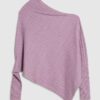 Purple Ribbed Off The Shoulder Jumper
