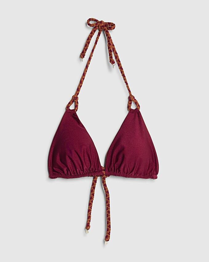 Purple Triangle Reversible Plaited Bikini top