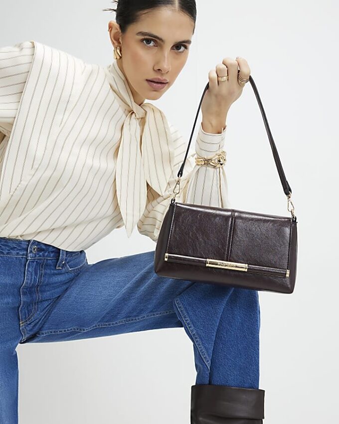 Red Bar Front Clutch Bag