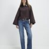 Red Batwing Sleeve Barn Jacket