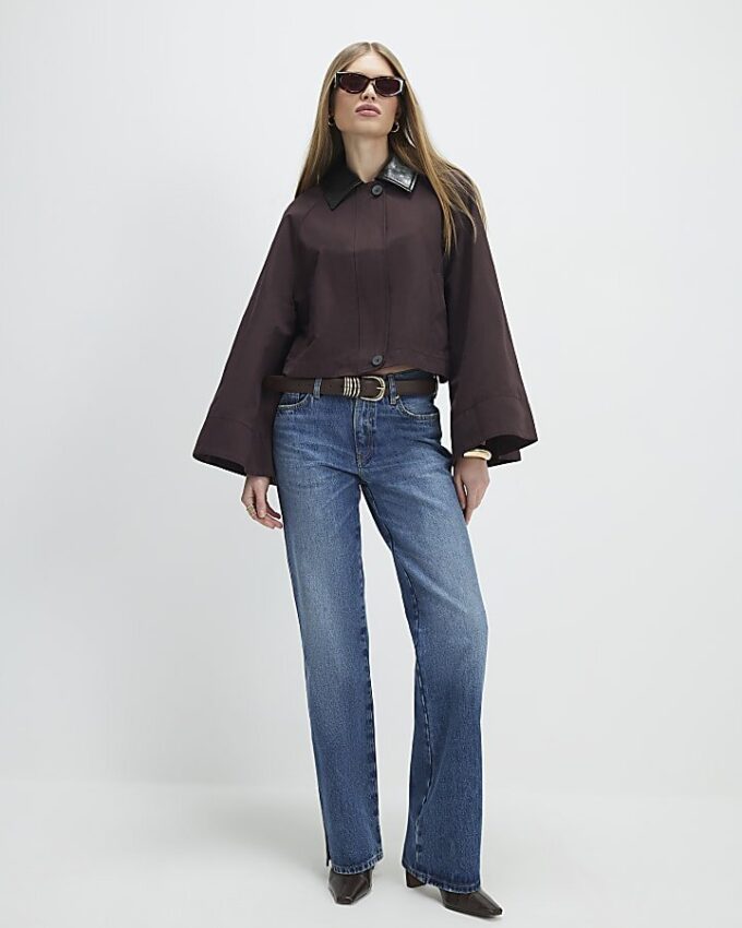 Red Batwing Sleeve Barn Jacket