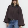 Red Batwing Sleeve Barn Jacket
