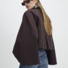 Red Batwing Sleeve Barn Jacket
