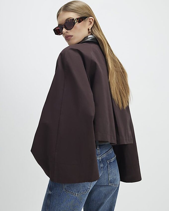 Red Batwing Sleeve Barn Jacket