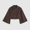 Red Batwing Sleeve Barn Jacket