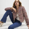 Red Boucle Edge To Edge Jacket