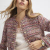 Red Boucle Edge To Edge Jacket