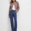 Red Boucle Edge To Edge Jacket