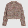 Red Boucle Edge To Edge Jacket