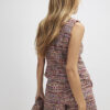 Red Boucle Sleeveless Fringed Waistcoat