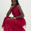 Red Chiffon Hybrid Maxi Dress