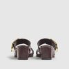 Red Double Buckle Mule Sandals