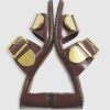 Red Double Buckle Mule Sandals